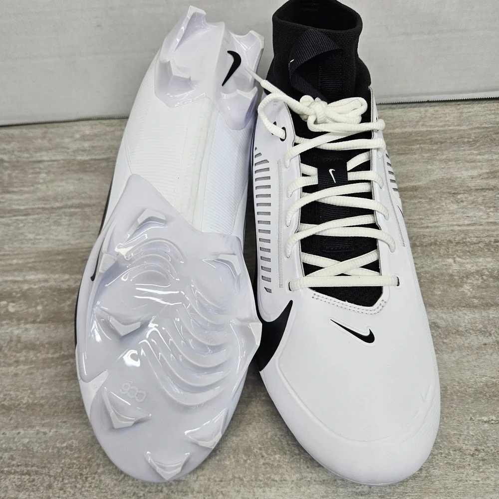 Nike Vapor Edge Pro 360 2 Football Cleats White Black Panda Mens‎ Size 13.5 NWOB